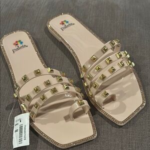 PALMS Womens Studded Jelly Flip Flop Sandals 8 NWT
